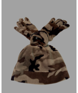 Athletech Camo Hat &amp; Glove Set Boys L/XL (8-16) Green Brown 2 Piece Fleece - $7.89