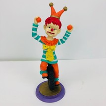 Sad Clowns Unicycles Juggling Balls Jester Hat Orange Pants Green Shirt Red Hair - £15.97 GBP