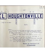 1966 Railroad Bangor Aroostook Houghtonville Station Sign Blueprint K4 D... - $151.86