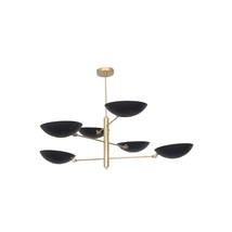 6 Light Pendant Mid Century Modern Raw Brass Sputnik chandelier light Fixture - £434.79 GBP