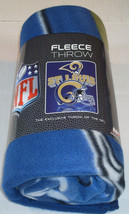 NFL St. Louis Rams 50&quot; x 60&quot; Rolled Fleece Blanket Gridiron Design - £15.71 GBP