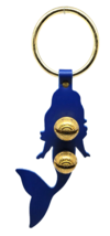 New England Designer Door Chime Blue Suede &amp; Brass Mermaid Bell - £17.29 GBP