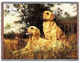 72x54 GOLDEN RETRIEVER Dog Canine Nature Tapestry Throw Blanket - $63.36