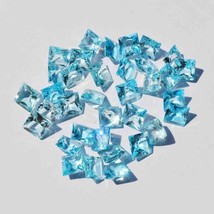 4x4 MM Square, Natural Blue Topaz Gemstone, Faceted Stone, Jewelry Making Stone - £1.95 GBP+