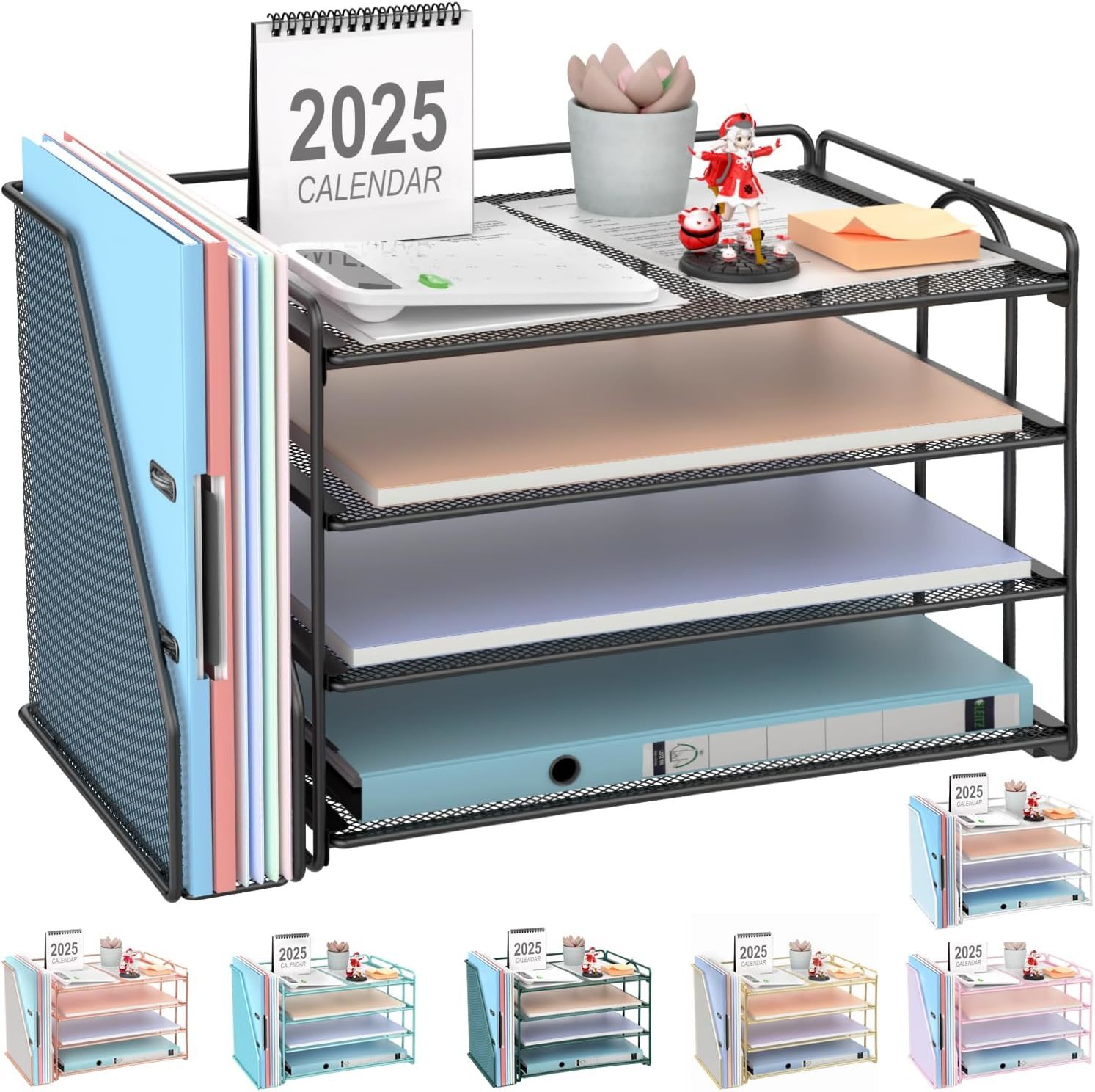 Gianotter 4-Tier Paper Organizer With Magazine Holder, Desk Organizers, ... - $33.98