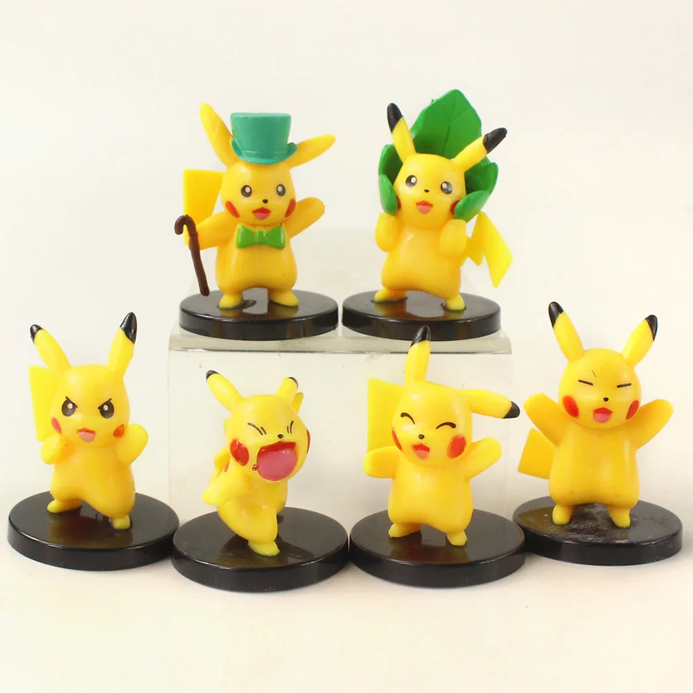 4.5-6cm 6pcs/Lot Mini toy Cartoon Dolls Pikachu Figure Pokemon Figures Anime Pvc - £10.61 GBP