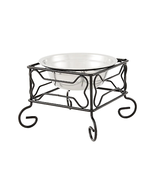 YML Elevated Wrought Iron Pet Feeder with Stainless Steel Bowl - £17.19 GBP+