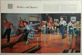 1958 Magazine Photo Lynnbrook Bowling Alley Families Bowl Minneapolis,MN - £11.95 GBP