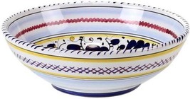 Coupe Bowl Deruta Majolica Orvieto Rooster Blue Ceramic Handmade Dishwasher - £110.76 GBP