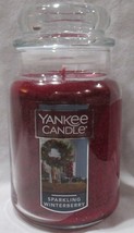 Yankee Candle Large Jar Candle 110-150 Hrs 22 Oz Sparkling Winterberry - £32.22 GBP
