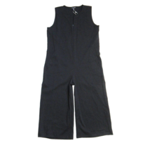 NWT Eileen Fisher Cropped Wide Jumpsuit in Black Zip Front Cotton Ponte PS - £82.39 GBP