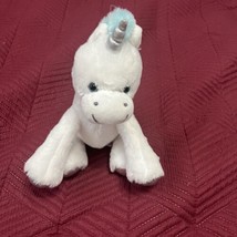 Animal Adventure White Unicorn Blue hair 9” Soft Plush - £13.62 GBP