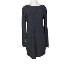Athleta Striped Long Sleeve Tunic Dress Small Gray / White Nylon Blend - $350.56 MXN