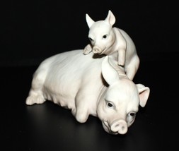 Boehm Sow &amp; Piglet Adorable Mother and Baby Porcelain Figurine #400-88, U.S.A. - £51.54 GBP