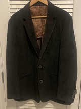 Andrew Fezza Men&#39;s Blazer 44 R  Coat Button Black Corduroy - £31.57 GBP