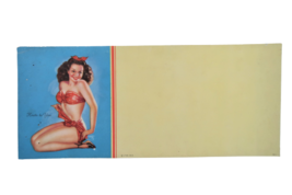 Vtg Pinup Cheesecake Girl Knots To You Billy DeVorss 40&#39;s Litho USA Ink ... - $12.99