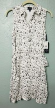 The Savile Row Co. Womens Sleeveless Dress Novelty Print NWT Size US 2 White/BLK - £23.22 GBP