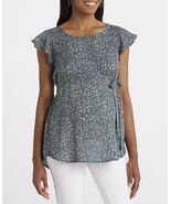 Full Moon Claire Maternity Tie Front Blouse - $18.81