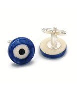 Mens Cufflinks For Groom, Fathers Day Gift For Him Evil eye Talisman, Un... - £35.18 GBP