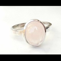 Natural 4 ct Rose Quartz 925 Sterling Silver Ring Birthstone ring for man/woman - £41.93 GBP