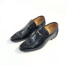 Mens Black Crocodile Patterned Dress Shoes New Without Box Size Eu 46 USA 12 - £50.91 GBP