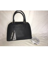 Karl Lagerfeld PARIS Dome Black Leather Satchel BAG NEW - $176.09 CAD