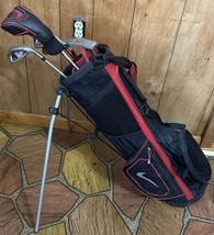 Nike VRS Junior Kids Golf Club Set 5 Club Standing Carry Bag Red Black - $116.82