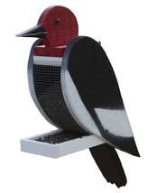 WOODPECKER BIRD FEEDER - DOWNY HAIRY REDHEADED Large Amish Handmade in USA - $79.97