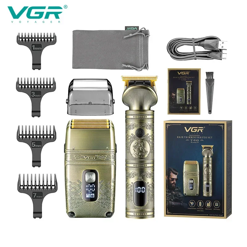 VGR Shaver Professional Hair Trimmer Waterproof Electric Razor Portable Shaving - £35.37 GBP+