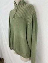 Pendleton Mens L Green 1/4 Zip Pullover Cotton Sweater - £20.33 GBP