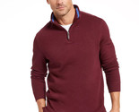 Club Room Men&#39;s Quarter-Zip French Rib Pullover Red Plum-Small - £16.04 GBP