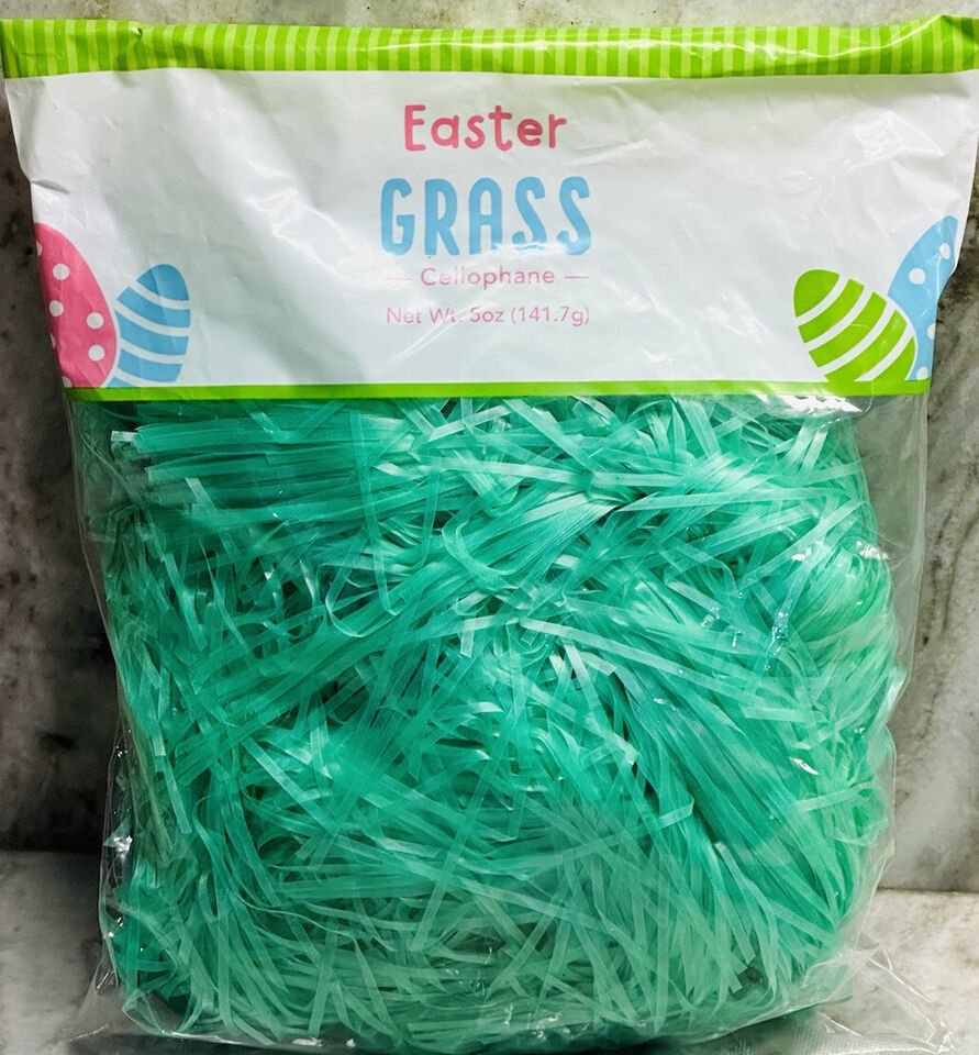 Easter Grass Cellophane Green Easter Plastic Basket Filler Bag 5oz/141gm - $8.79