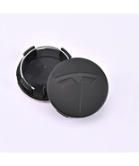4 pcs 56mm Tesla Wheel Center Cap matte black emblem Hub caps - $331.52 MXN