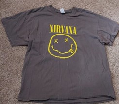 Vintage Original Nirvana Smiley Face Nevermind T Shirt 1992 Size XL - £61.92 GBP