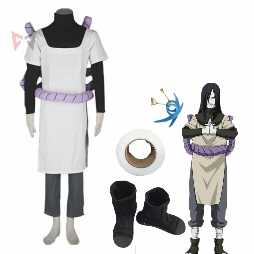 Orochimaru Cosplay Costume Shoes Wig Earrings Set Kid Adult Plus Size For Hallow - £211.83 GBP