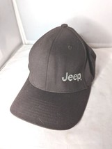 Jeep Flexfit Cap Hat Brown Embroidery Mens Size S-M Yupoong Stretch - $29.58
