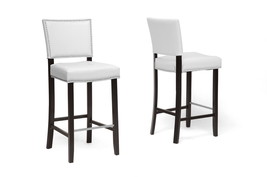 Malino White Modern Bar Stool w/Nail Head Trim (Set of 2) - $308.00