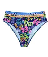 Shein Botanical Floral High Waist Bikini Bottom Size XL Blue Pink Travel... - $9.89