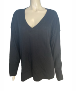 NWT Banana Republic Black V Neck Long Sleeve Merino Sweater Size XL - $52.12 CAD