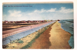 Vintage Galveston, TX, Sea Wall and Boulevard Postcard Divided Back 8366 UP - $10.00