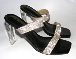 Elisabet Lang Women&#39;s Size 7 M Black 3&quot; Clear Hi Heels Mules Transparent... - $20.53