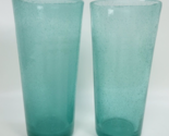 2 Aqua Blue Recycled Glass Bubble Drinking Glass Tumblers 7&quot; 22oz - £18.69 GBP