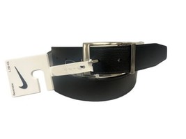 Nike size 34 - 36 Men&#39;s Black &amp; White Stitched Reversible Leather Belt NWT $38 - £18.08 GBP