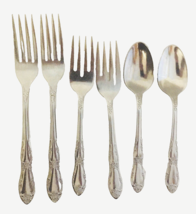 Oneida Wm A Rogers Stainless FENWAY 6 pc Lot:  2 Salad &amp; 2 Dinner Forks ... - $8.99