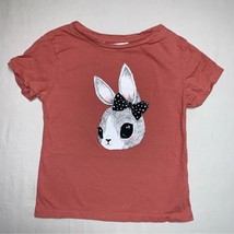 Pink Bunny in Bow Top Girl’s 5 Short Sleeve Tee Shirt Spring Summer T-Shirt - £9.27 GBP
