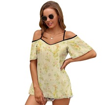 Mondxflaur Floral T Shirts for Women Short Sleeve Spaghetti Strap Top Cl... - $22.99