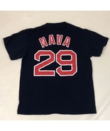 Majestic Boston Red Sox Daniel Nava #29 Navy Blue T-Shirt Mens Medium MLB - $373.95 MXN