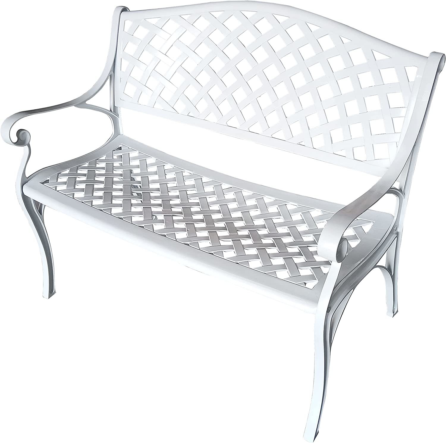 Cast Aluminum Outdoor Patio Bench By Oakland Living, High-End Luxury. - £175.97 GBP