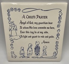 A Child&#39;s Prayer Friar Tiles Brighton 35, Mass. 6 in Trivit or Wall Plaque 1954 - $13.97