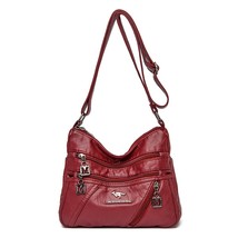 High Quality Soft Leather Handbags Purse Women Bag Designer Multi-pocket Crossbo - £27.73 GBP